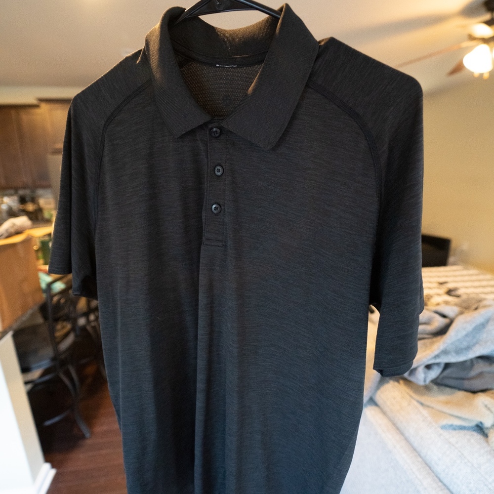 Mens Lululemon Metal Vent Polo Black Sz L